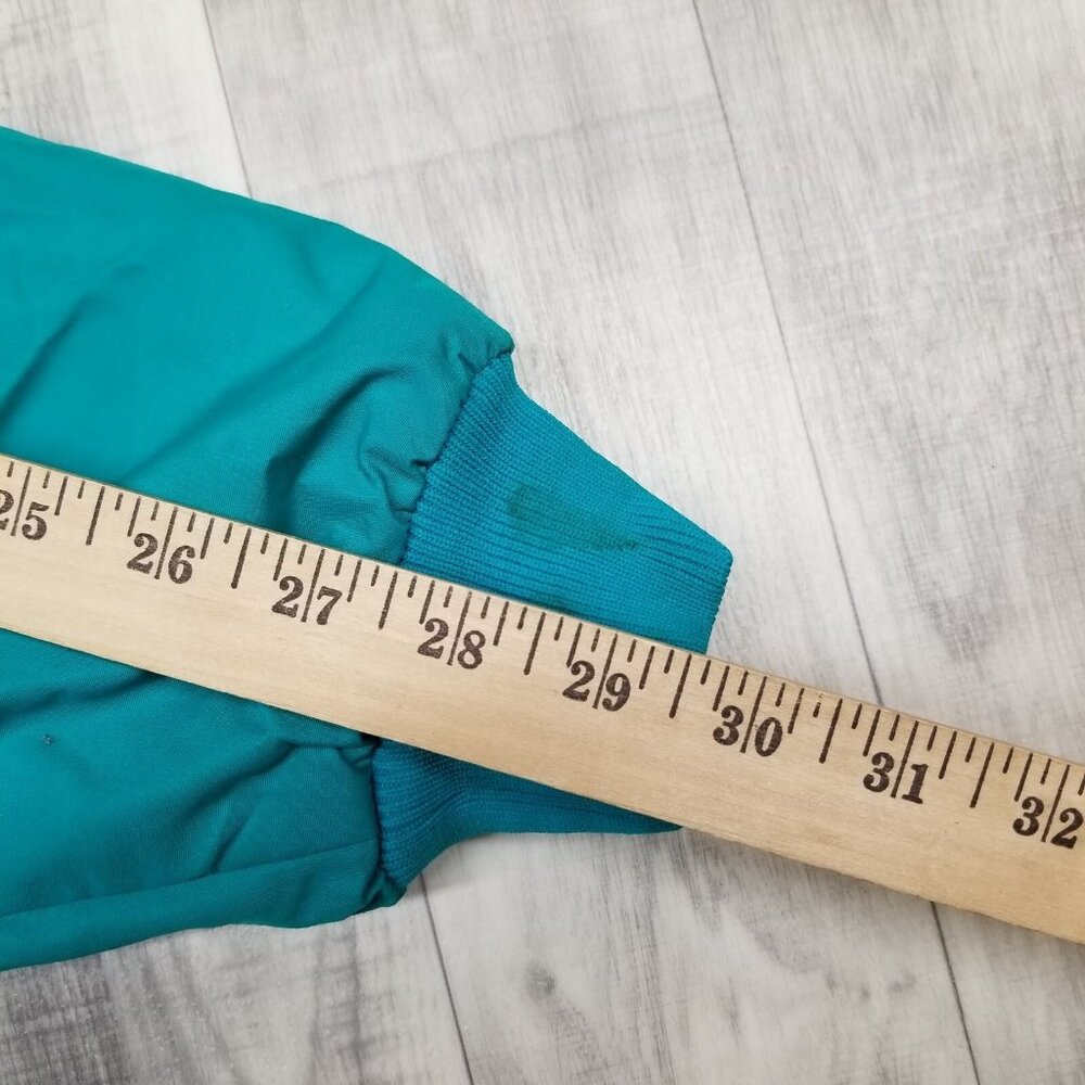 ✅Mens L VTG Columbia Jacket Teal Fleece Lined Retro Y2K Winter Ski Coat *STAIN - Picture 13 of 15